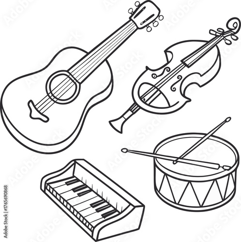 musical instruments vector