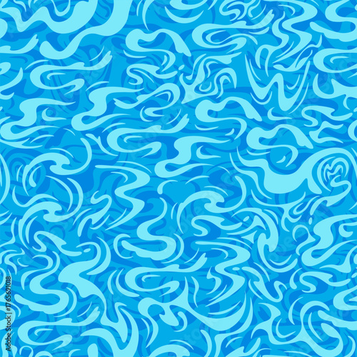 Colorful blue abstract pattern featuring swirling shapes and lines in a vibrant design perfect for backgrounds and decoration