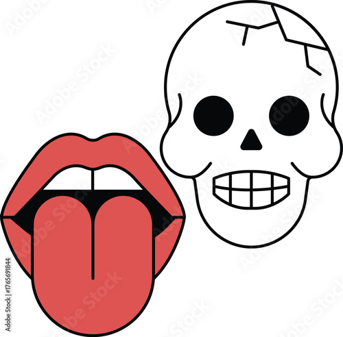 Skull and tongue