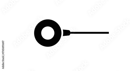 Simple Black and White Magnifying Glass Icon.