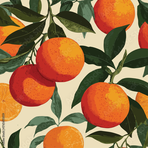 orange fruits pattern with white background