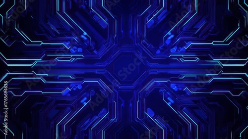 Abstract circuit board animation technology future and data visualization
