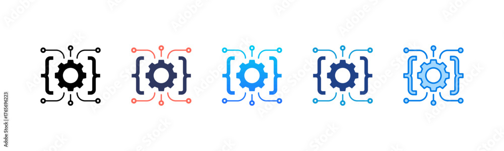 Obraz premium CRM API Consistent and versatile vector icons illustrating essential concepts in various styles
