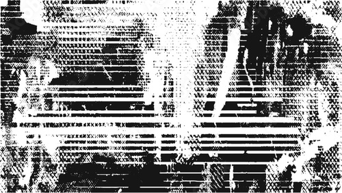 Obraz na plátně vintage grunge halftone line texture with rough hatch pattern and faded scratche
