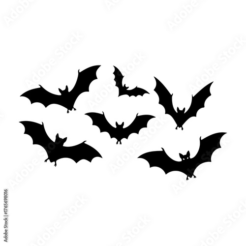 Bat Silhouettes – Halloween Vector Illustration