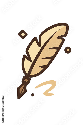 Elegant feather quill pen representing writing creativity and literature