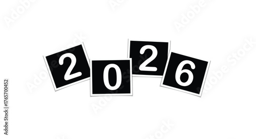 2026 number photo frame design for new year celebration isolated vector illustration