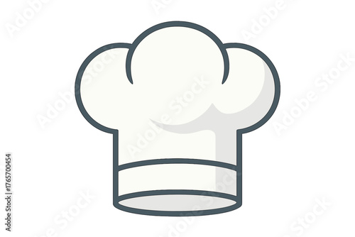 White chef hat icon with dark outline symbolizing professional cooking and cuisine