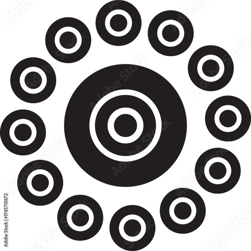 Abstract Geometric Circle Pattern with Concentric Rings and Modern Symmetry