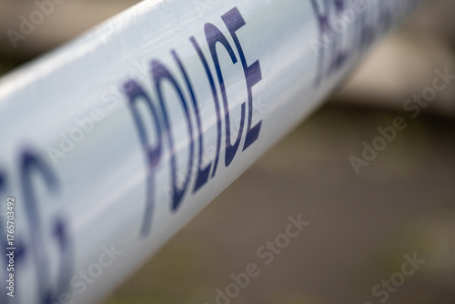 Hungarian Police Line Tape Outdoors