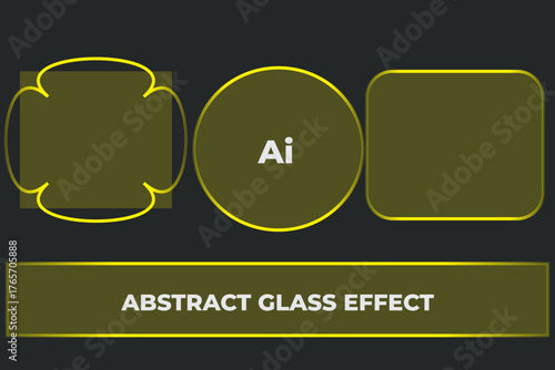 Abstract Glass Effect Shapes,Ai Logo Concept
