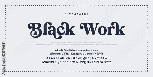 Elegant Font Uppercase Lowercase and Number. Classic Lettering Minimal Fashion Designs. Typography modern serif fonts regular decorative vintage concept. vector illustration