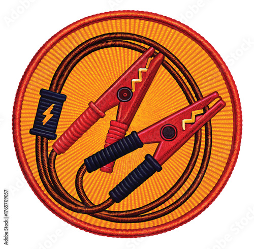 Professional automotive jumper cables with powerful red clamps ready for emergency car battery starts and roadside assistance