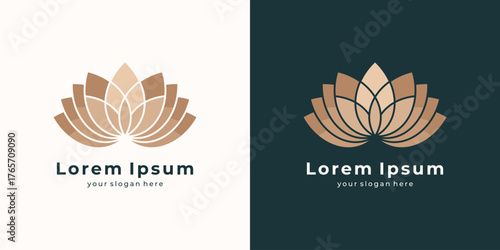 Elegant lotus flower logo design, minimalist flower symbol