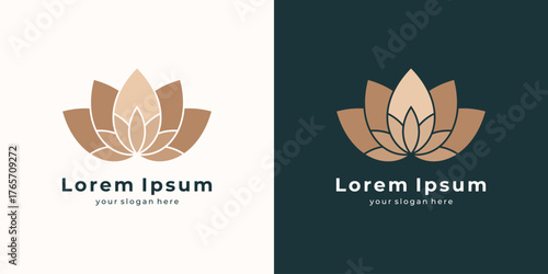 Elegant lotus flower logo design, minimalist flower symbol