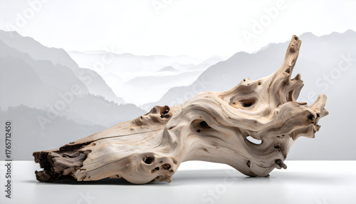 Abstract Collection plank white background sculpture nature on digital art concept.