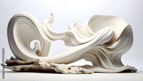 Abstract Collection plank white background sculpture nature on digital art concept.