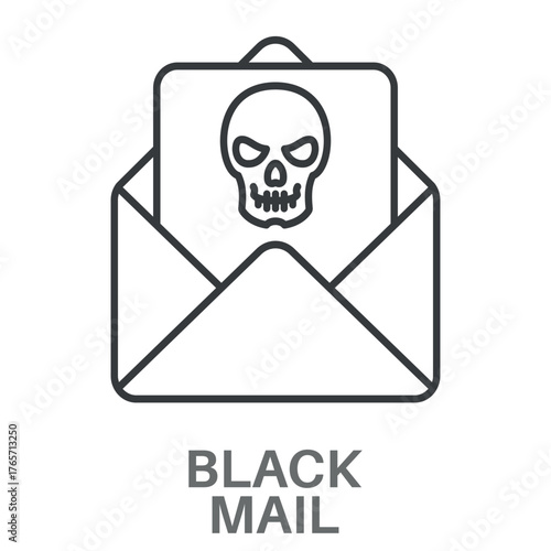 Blackmail Outline Concept Simple Style Design Vector