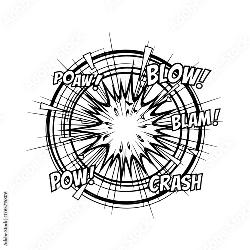 Comic Burst Background – Explosive Pop Art Vector Illustration