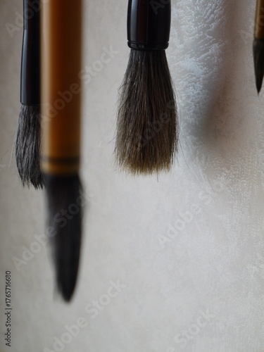 色々な種類の習字用の筆
