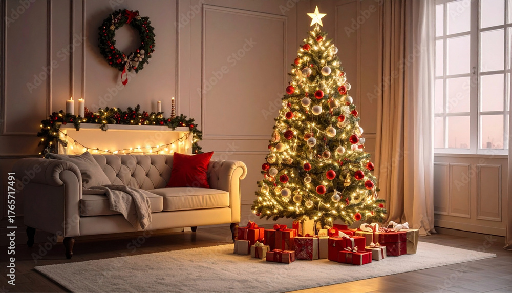 Obraz premium christmas tree light