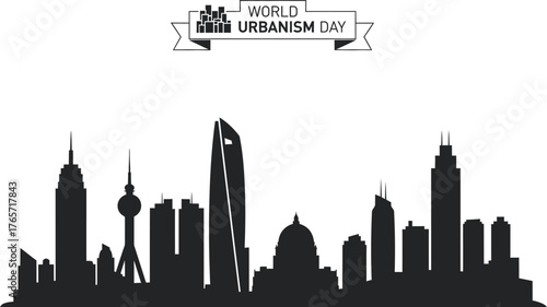 Vector art of city skyline for world urbanism day