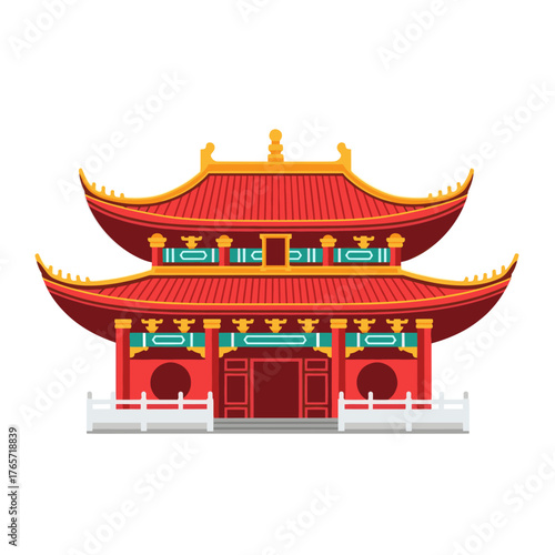 Traditional Chinese Temple for Lunar New Year Celebration