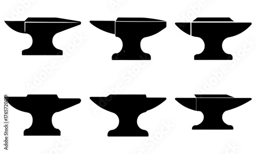 Blacksmith's essential: Anvil collection for forging and shaping metal, a symbol of strength and craftsmanship in metalworking industries, timeless tool