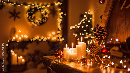 christmas candles in church