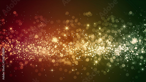 Golden Bokeh Light Background with Festive Sparkles and Warm Glow