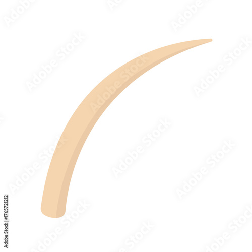 Elephant tusk ivory flat vector icon