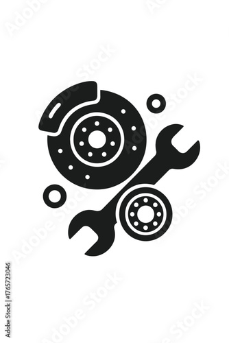 Brake rotor and mechanical wrench for automotive repair and vehicle maintenance service