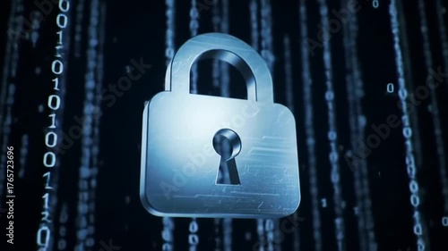 Secure digital data with dynamic binary code and metallic padlock