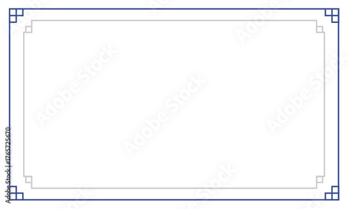 Elegant rectangular decorative border set featuring minimal geometric corner patterns. Perfect for certificate templates, invitations, photo frames, and elegant document designs.