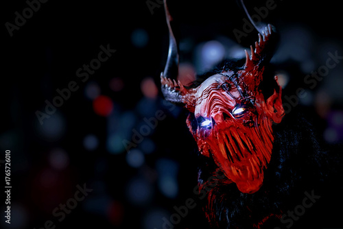 Christmas Devils Krampus. Evil face