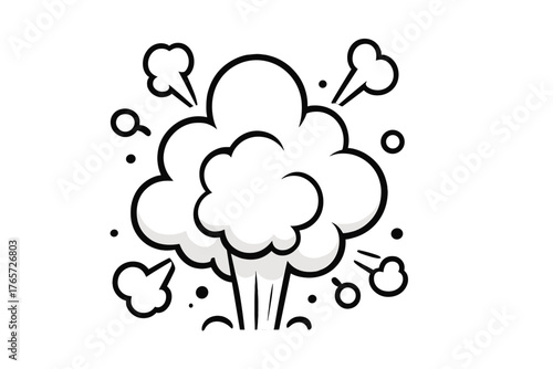 Dynamic comic book style explosion cloud burst effect for anger or shock