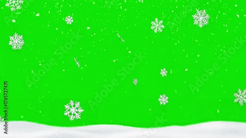Natural Winter Atmosphere with snow christmas loop animation background green screen alpha snowdrifts falling snowflake snowflakes merry happy new year xmas snowfall snowball distortion, overlay