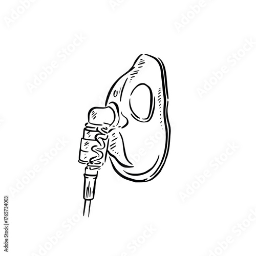 Oxygen mask as used in hospitals and ambulance.