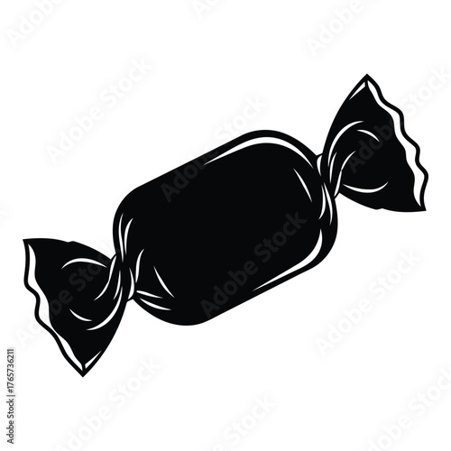 Black and White Monochrome Candy Wrapper Vector Illustration Graphic Design
