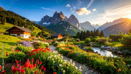 Fototapeta Naklejka Na Ścianę i Meble -  alpine meadow in the alps
