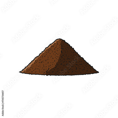 compost pile with shovel