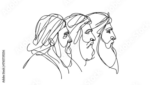 three wise men carrying gifts in procession