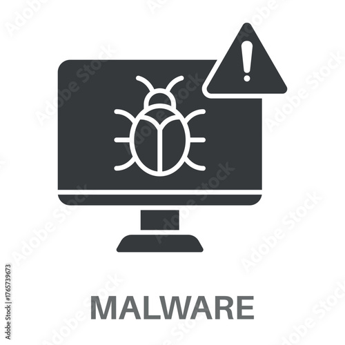 Malware Simple Style Glyph Design Vector 