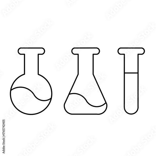 chemical bottle set icon isolated on white background