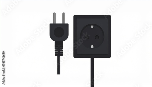 Electric Plug and Socket Power Connection Vector Illustration