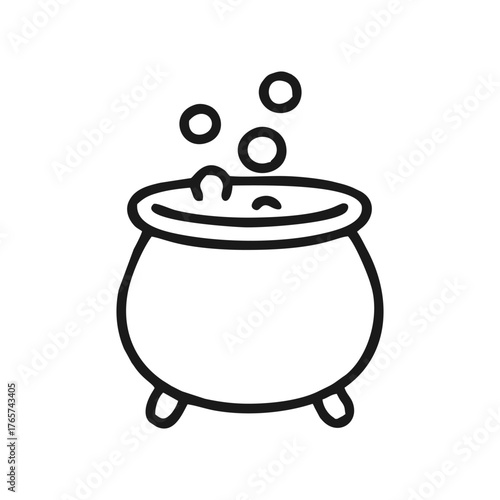 illustration of a pot with boiling posion water