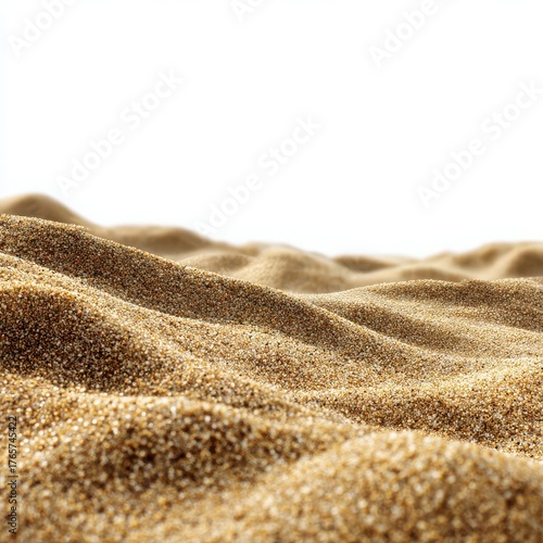 Close up of sand dunes isolated on white background