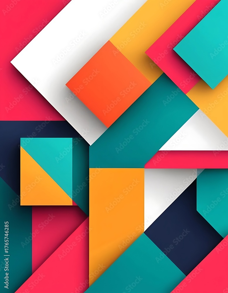 Obraz premium Modern Geometric Color Block Abstract Background