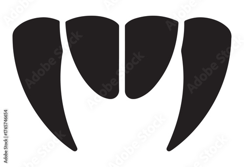Vampire teeth vector illustration sharp fangs in a minimalist style perfect for Halloween designs and horror themes