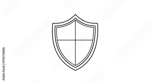 Free Download Minimalist outline of a heraldic shield symbol for security and defense design - GFXLoad